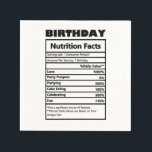 Funny Birthday Nutrition Facts Postcard Serviette<br><div class="desc">Funny Birthday Nutrition Facts Postcard Napkins</div>