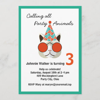 Funny Birthday Party Animal - All Ages Einladung