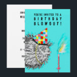 Funny Birthday Party Einladung<br><div class="desc">Der Geburtstag mit kreativem Fisch lädt zum Verweilen ein,  mit einem Cartoon Fisch,  der einen Wunsch macht.</div>