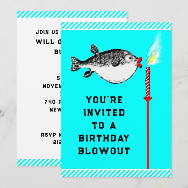 Funny Birthday Party Einladung (Vorne/Hinten)