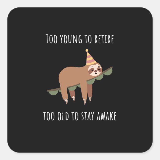 Funny Birthday Quadratischer Aufkleber (Vorderseite)