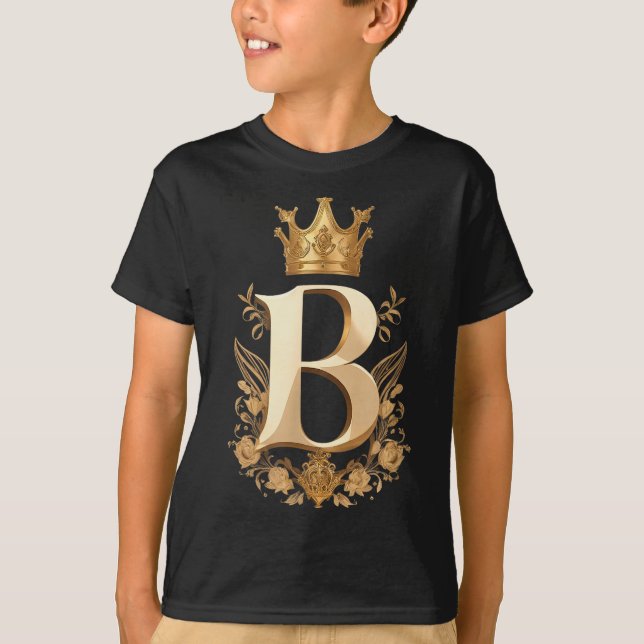 Funny Birthday Queen B - Letter B And Crown (bee)  T-Shirt (Vorderseite)