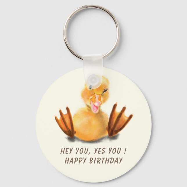Funny Birthday Schlüsselanhänger Playful Winking D (Vorderseite)