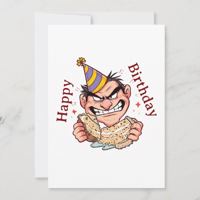 Funny Birthday Sticker Dankeskarte (Vorderseite)