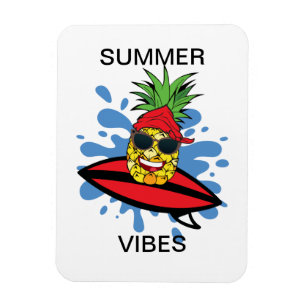 Funny Birthday Surfing Ananas Magnet