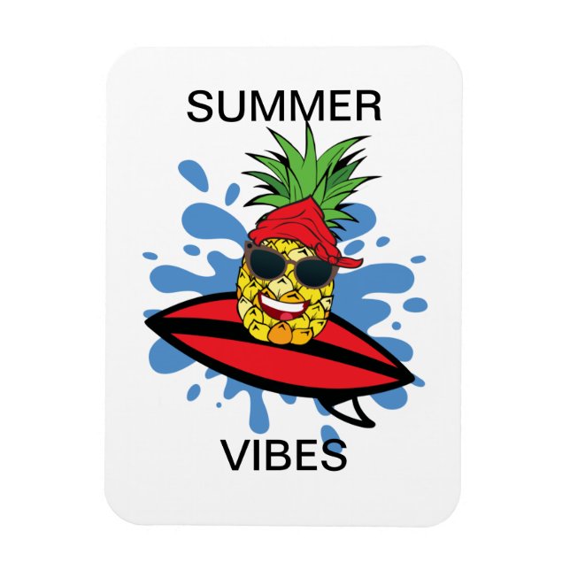 Funny Birthday Surfing Ananas Magnet (Vertikal)