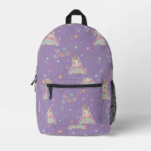 Funny Birthday Unicorn Bedruckter Rucksack