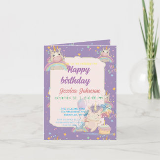 Funny Birthday Unicorn Einladung