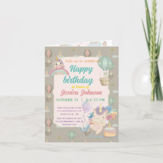 Funny Birthday Unicorn Einladung