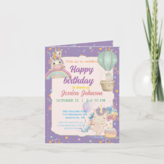 Funny Birthday Unicorn Einladung