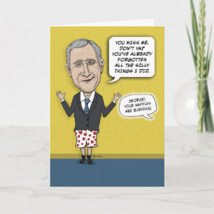 Funny Birthday: Vermisster Bush Karte