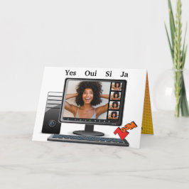 Funny Birthday Video Conference Call Satire Card Karte