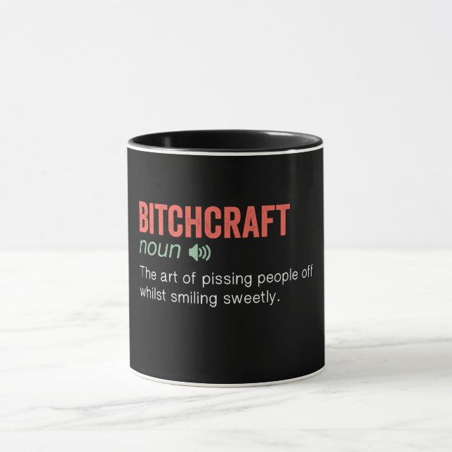 Funny Bitchcraft Definition Tasse (Zentrum)