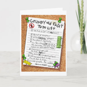 Funny Bithrday Card - Grumpy Old Furz zu erledigen Karte