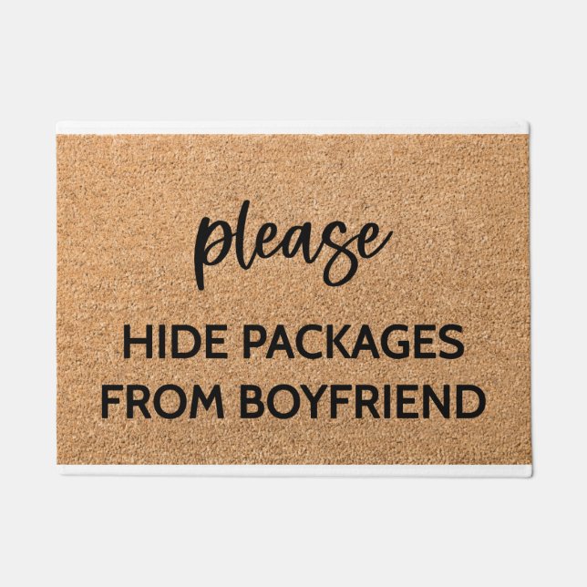 Funny bitte Packungen von Boyfriend ausblenden Fußmatte (Vorderseite)