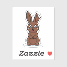 Funny Bitten Ear Chocolate Bunny Victim Easter Aufkleber