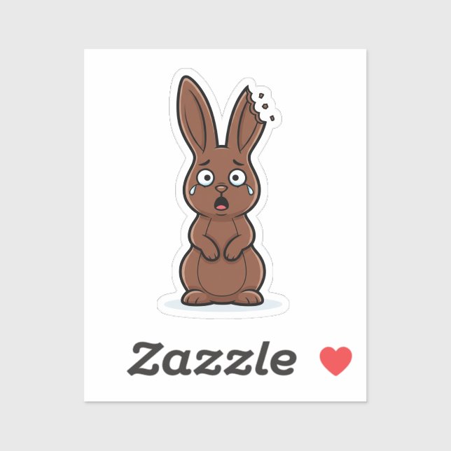 Funny Bitten Ear Chocolate Bunny Victim Easter  Aufkleber (Blatt)