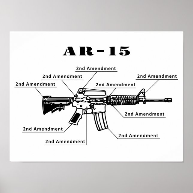Funny Black and White AR-15 Poster (Vorne)