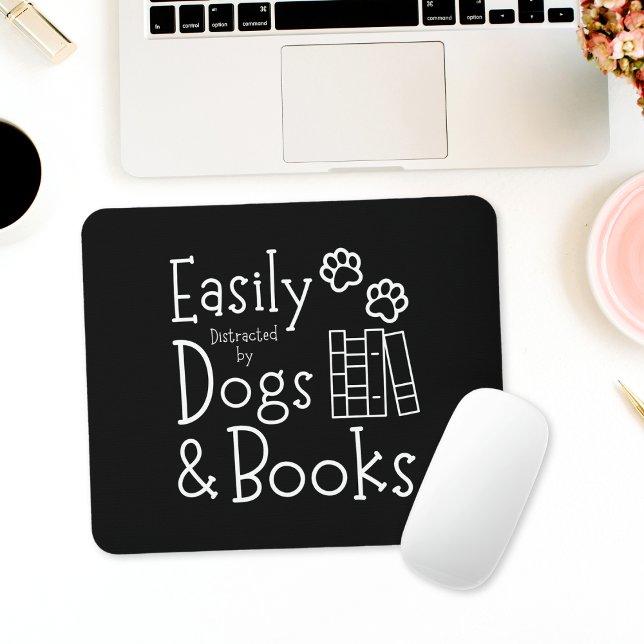 Funny Black and White Book Lover Sprichwort Mousepad (Von Creator hochgeladen)