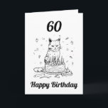 Funny Black and White Cat Husband 60. Geburtstag Karte<br><div class="desc">Funny Black and White Cat Husband 60. Geburtstag, ein lustiges und cooles Design für jeden, der eine einzigartige Geburtstagskarte für seinen Ehemann zum Geburtstag sucht. Das Design ist einfach und auffällig, es verfügt über eine lustige Katze mit einem Geburtstagskuchen und bearbeitbaren Textinformationen. Wenn Sie Probleme mit der Anpassung der Vorlage...</div>