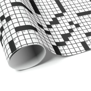 Funny Black and White Crossword Puzzle Game Geschenkpapier