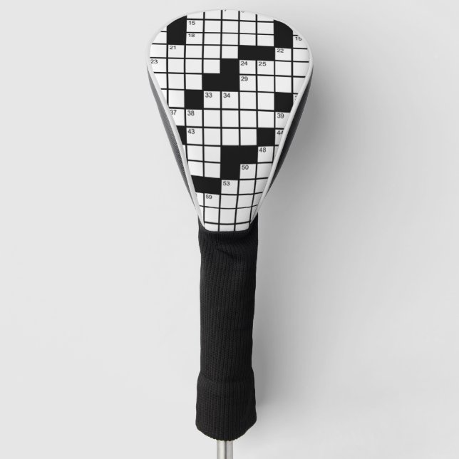 Funny Black and White Crossword Puzzle Game Golf Headcover (Vorderseite)
