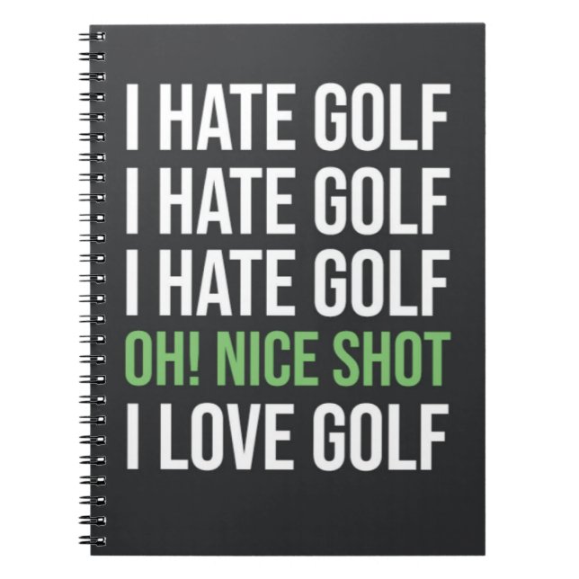 Funny Black and White Golf Golfer Zitat Lover Notizblock (Vorderseite)