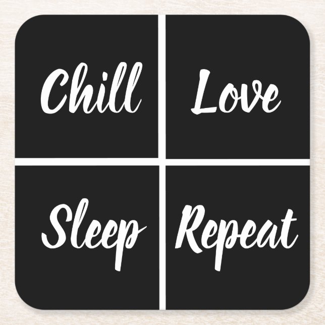 Funny Black and WhiteSqares und Wörter Rechteckiger Pappuntersetzer (Vorderseite)