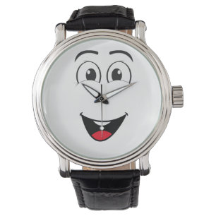 Funny Black Armbanduhren - Niedliche Cartoon-Gesic