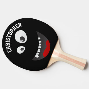 Funny Black Beängstigend Face Novelty Personalisie Tischtennis Schläger