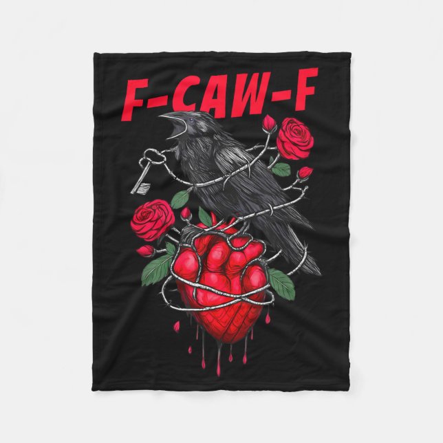 Funny Black Bird F-caw-f Anti Valentines Day Singl Fleecedecke (Vorderseite)