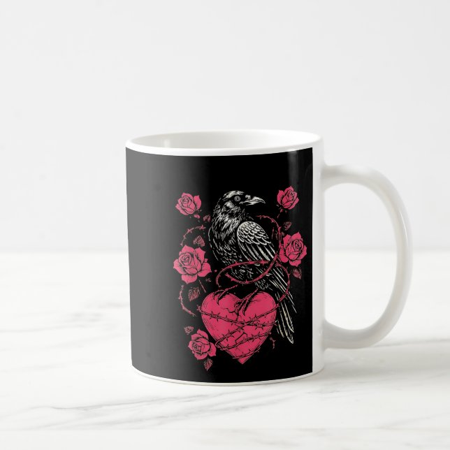 Funny Black Bird F-caw-f Anti Valentines Day Singl Kaffeetasse (Rechts)