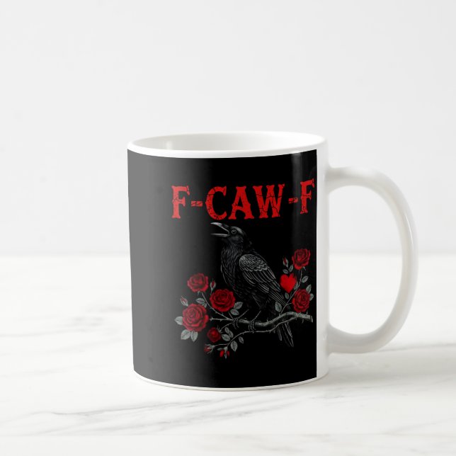Funny Black Bird F-caw-f Anti Valentines Day Singl Kaffeetasse (Rechts)