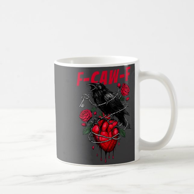 Funny Black Bird F-caw-f Anti Valentines Day Singl Kaffeetasse (Rechts)