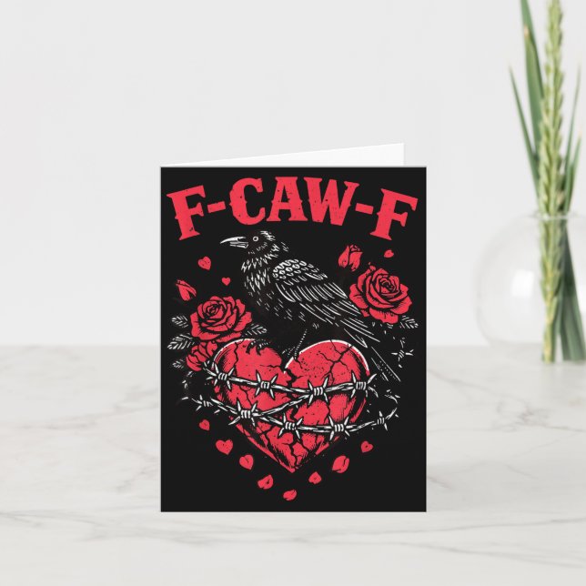 Funny Black Bird F-caw-f Anti Valentines Day Singl Karte (Vorderseite)