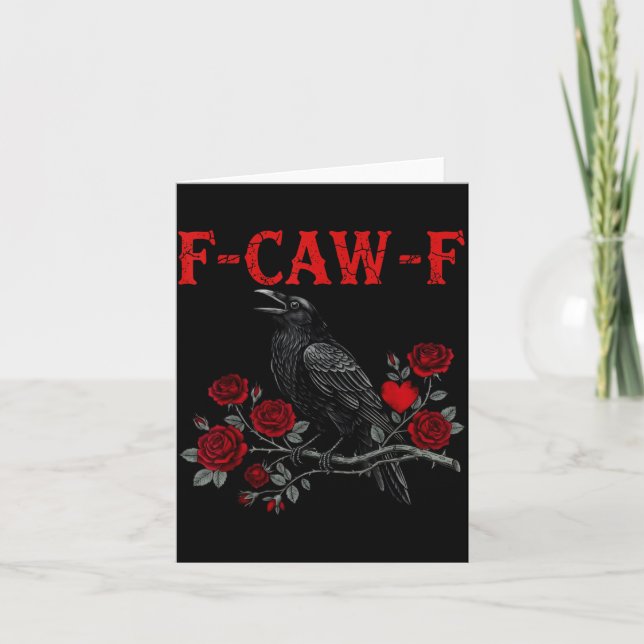 Funny Black Bird F-caw-f Anti Valentines Day Singl Karte (Vorderseite)