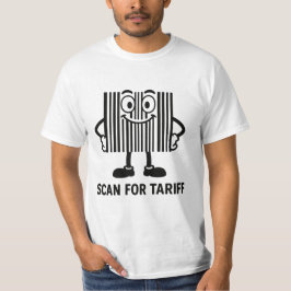 Funny Black Cartoon Barcode Tariff Scan Graphic T-Shirt