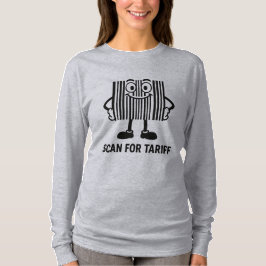 Funny Black Cartoon Barcode Tariff Scan Graphic T-Shirt