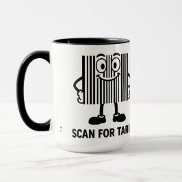 Funny Black Cartoon Barcode Tariff Scan Graphic Tasse