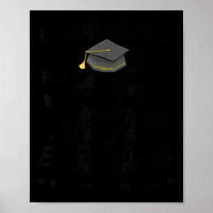 Funny Black Cat Abschluss Animal I Graduate Cl 2 Poster