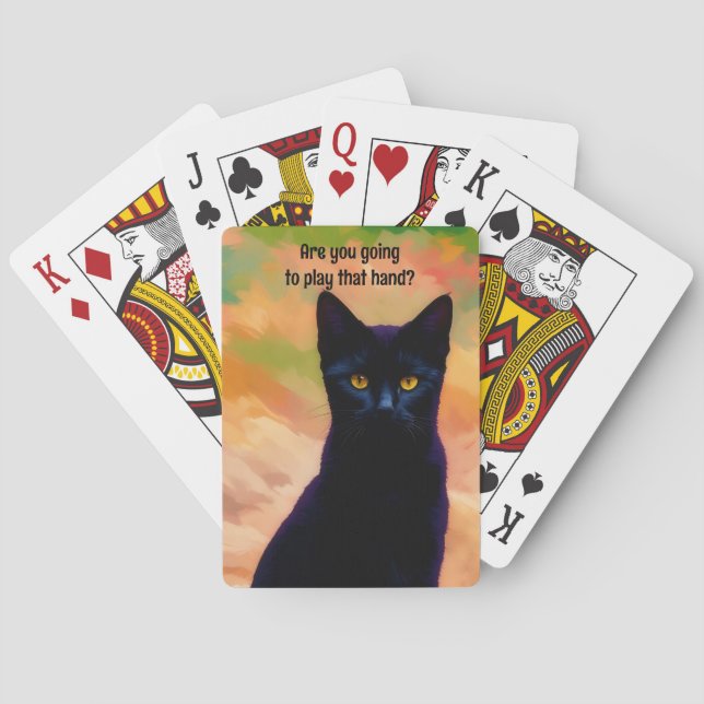 Funny Black Cat Art Poker Karten spielen Spielkarten (Rückseite)