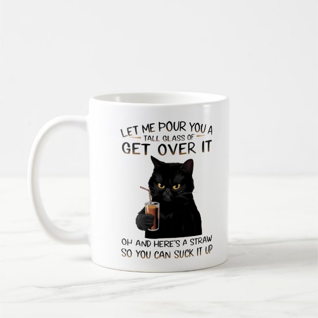 Funny Black Cat Attitude DesignKlassische Tasse, 1 Kaffeetasse (Links)