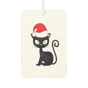 Funny Black Cat Christmas Snowflake Chat Lover Autolufterfrischer