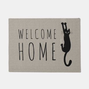 Funny Black Cat  Coole Kitty Custom Fußmatte