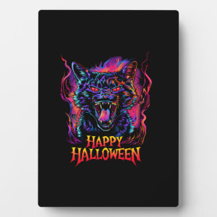 Funny Black Cat farbenfrohe Halloween Männer Fraue Fotoplatte