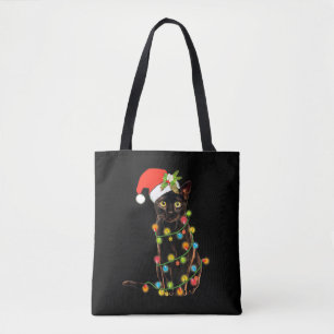 Funny Black Cat Geschenk Pushing Weihnachtsbaum