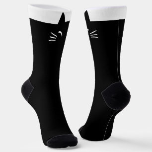 Funny Black Cat Head Socks Socken