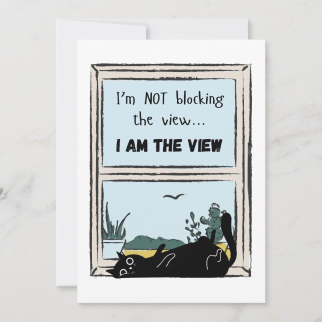 Funny Black Cat, ich bin der Blick Einladung (Vorderseite)