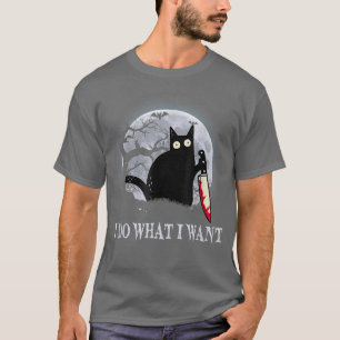 Funny Black Cat Ich tue, was ich Cat Beängstigend  T-Shirt