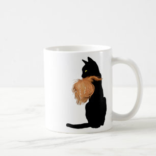 Funny Black Cat Lady Kamala mit Trump Hair Abstimm Kaffeetasse